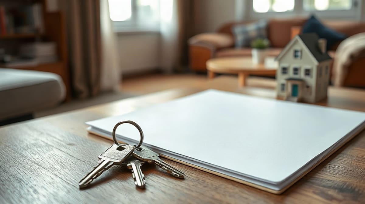 Clés d’appartement et maquette de maison sur une table